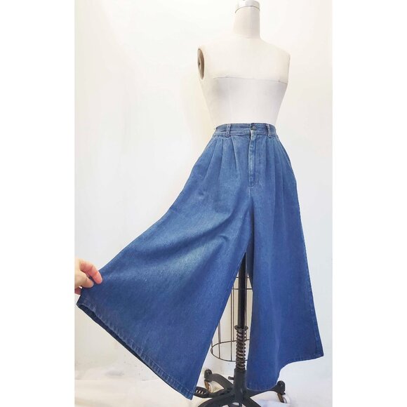 James River Traders Womens Vtg 80s High Rise Denim Gaucho Culottes Jeans Pants - Picture 11 of 11